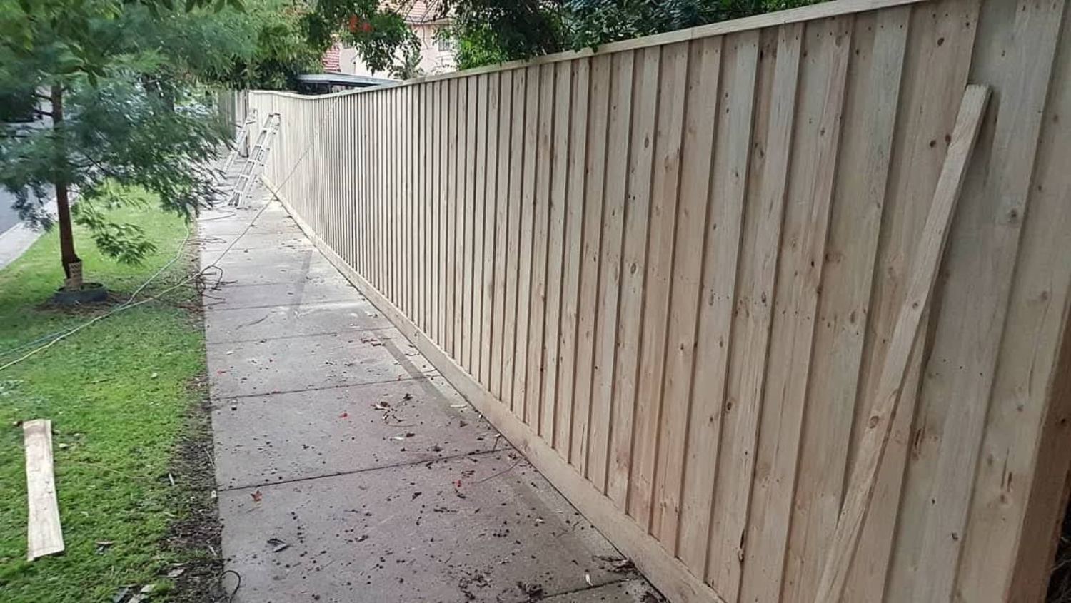 Timber boundary fence
